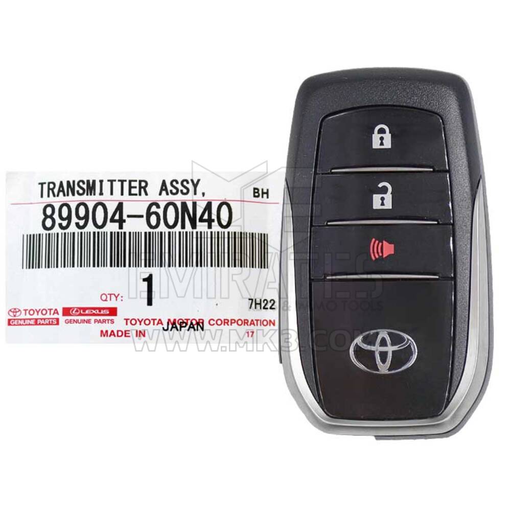 Nouvelle télécommande Toyota Land Cruiser 2018-2019 d'origine/OEM Smart Key 3 boutons 433 MHz 89904-60N40 89904-60N41 89904-60M60 / FCCID : BJ2EW | Clés Emirates