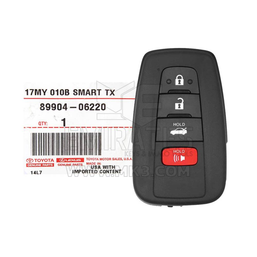 Nova chave remota inteligente Toyota Camry 2018-2023 genuína 4 botões 315 MHz 89904-33550 / 89904-33740 / 89904-06200 / 89904-06350 / 89904-06200 - / FCCID: HYQ14FBC