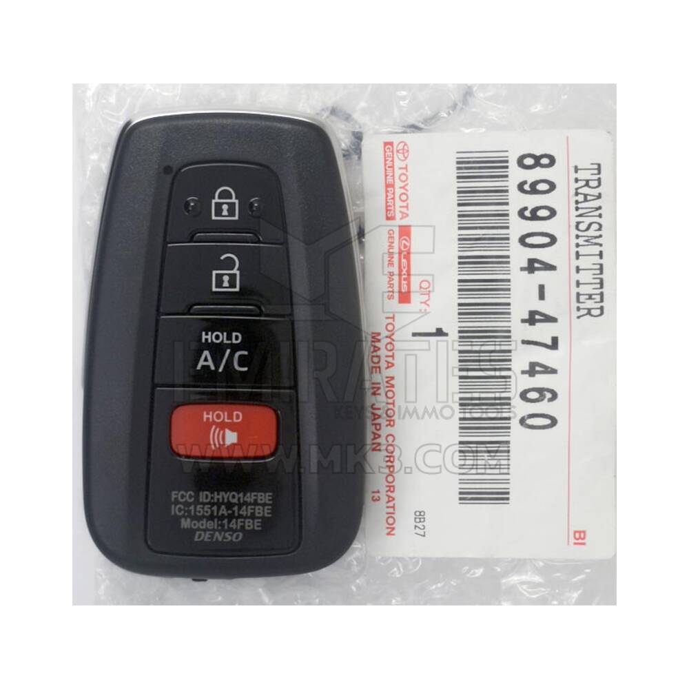 New Toyota Prius Prime  2017-2020 Genuine/OEM Smart Key Remote 4 Buttons 315MHz 89904-47460 / 89904-47790 / FCCID : HYQ14FBE | Emirates Keys