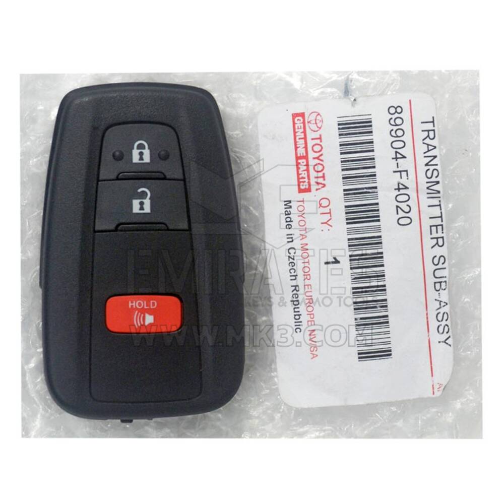 Nouvelle télécommande Toyota C-HR 2018-2020 d'origine/OEM Smart Key 3 boutons 315 MHz 89904-F4020 89904-10051 / FCCID : MOZBR1ET | Clés Emirates