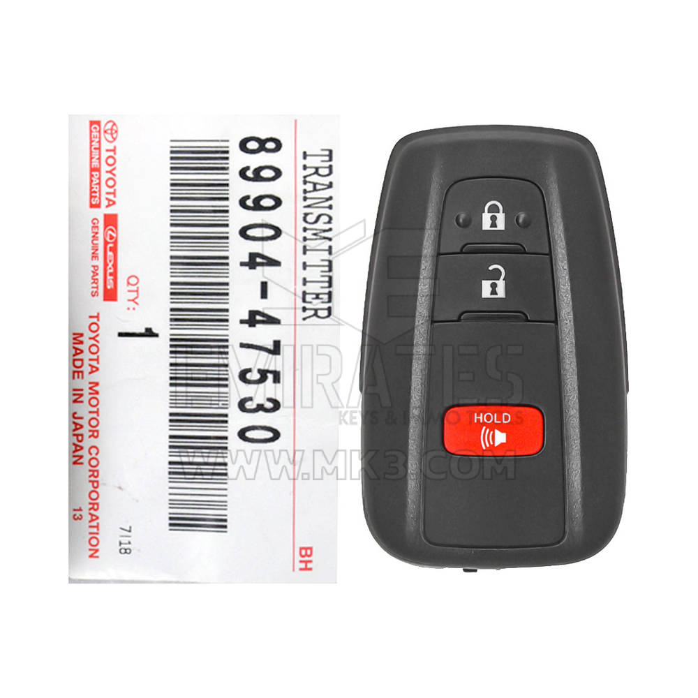 NUEVO Toyota Prius 2016-2020 Genuine/OEM Smart Key Remote 3 Botones 315MHz 89904-47530 8990447530, 89904-47710 / FCCID : HYQ14FBC | Claves de los Emiratos