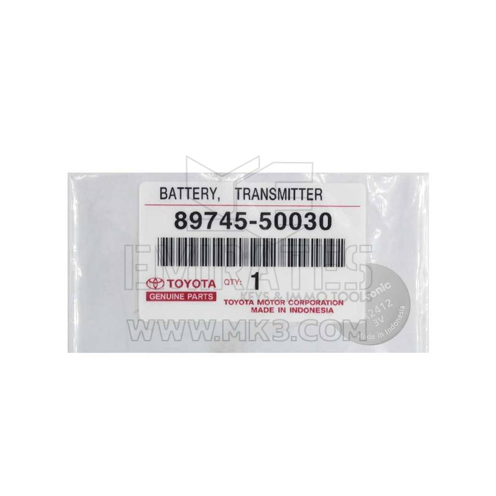 Nuova Toyota Smart Key Card (trasmettitore) Batteria originale / OEM CR2412 Numero parte OEM: 89745-50030 | Chiavi degli Emirati