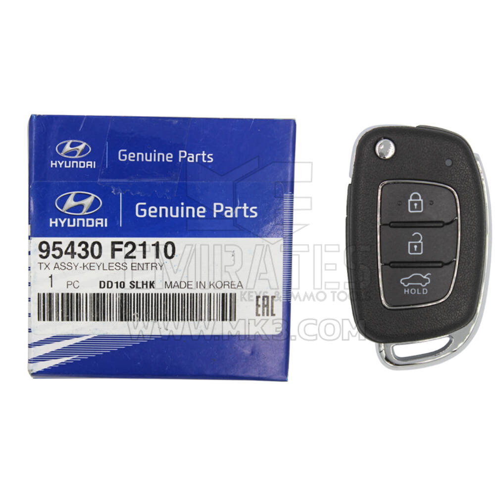 NUOVO Hyundai Elantra 2017-2019 Genuine/OEM Flip Remote Key 3 Pulsanti 433MHz 95430-F2110 95430F2110 / FCCID: OKA-420T | Chiavi degli Emirati