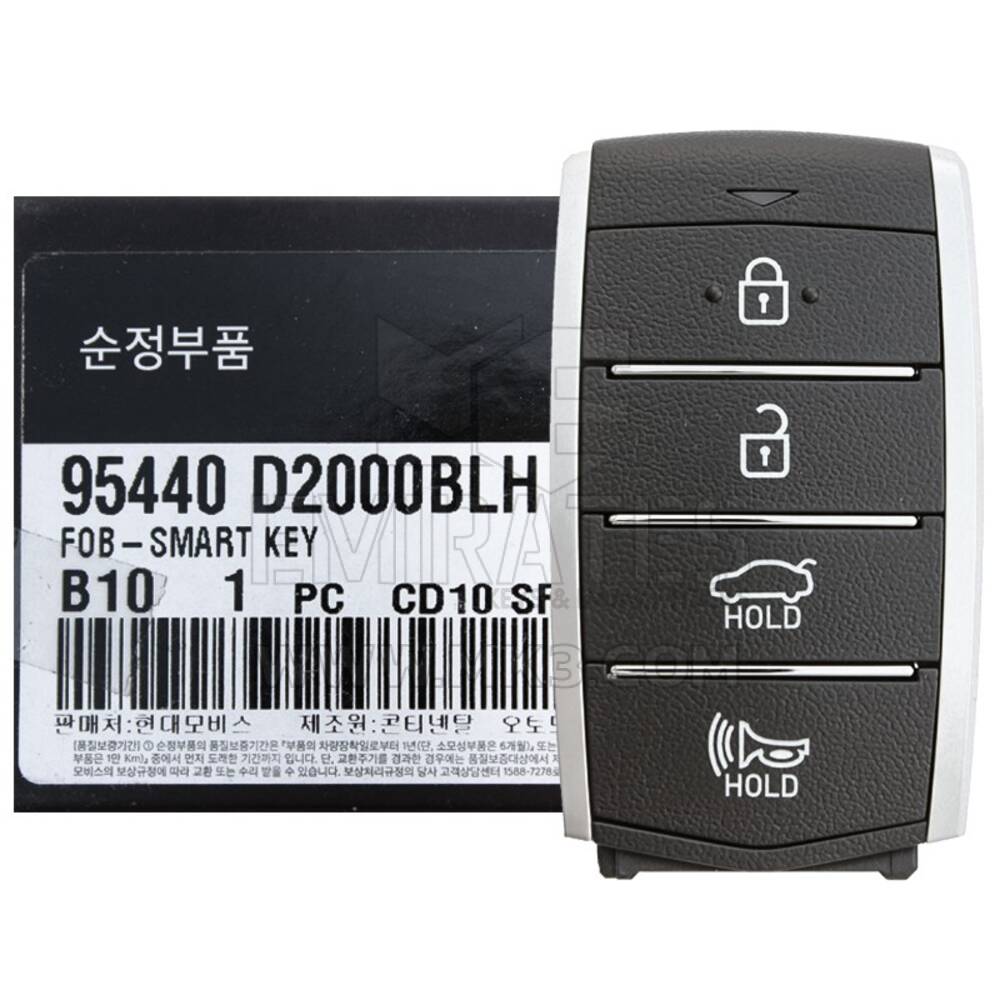 NEW Genesis G80 2017-2019 Genuine/OEM Smart Key Remote 4 Buttons 433MHz 95440-D2000BLH 95440D2000BLH / FCCID: SY5HIFGEO4 | Emirates Keys