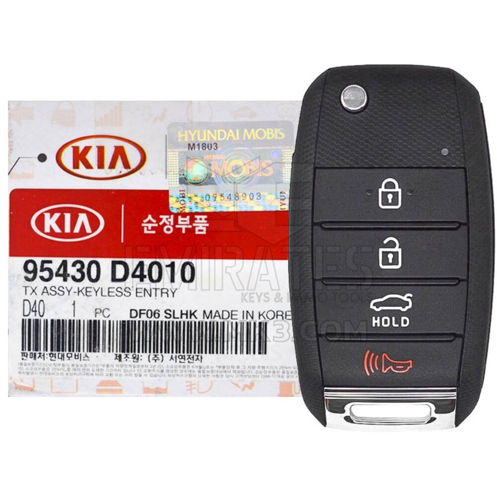 NEW KIA Optima 2016-2020 Genuine/OEM Flip Remote Key 4 Buttons 433MHz Without Transponder 95430-D4010 95430D4010 - FCCID: SY5JFRGE04 | Emirates Keys