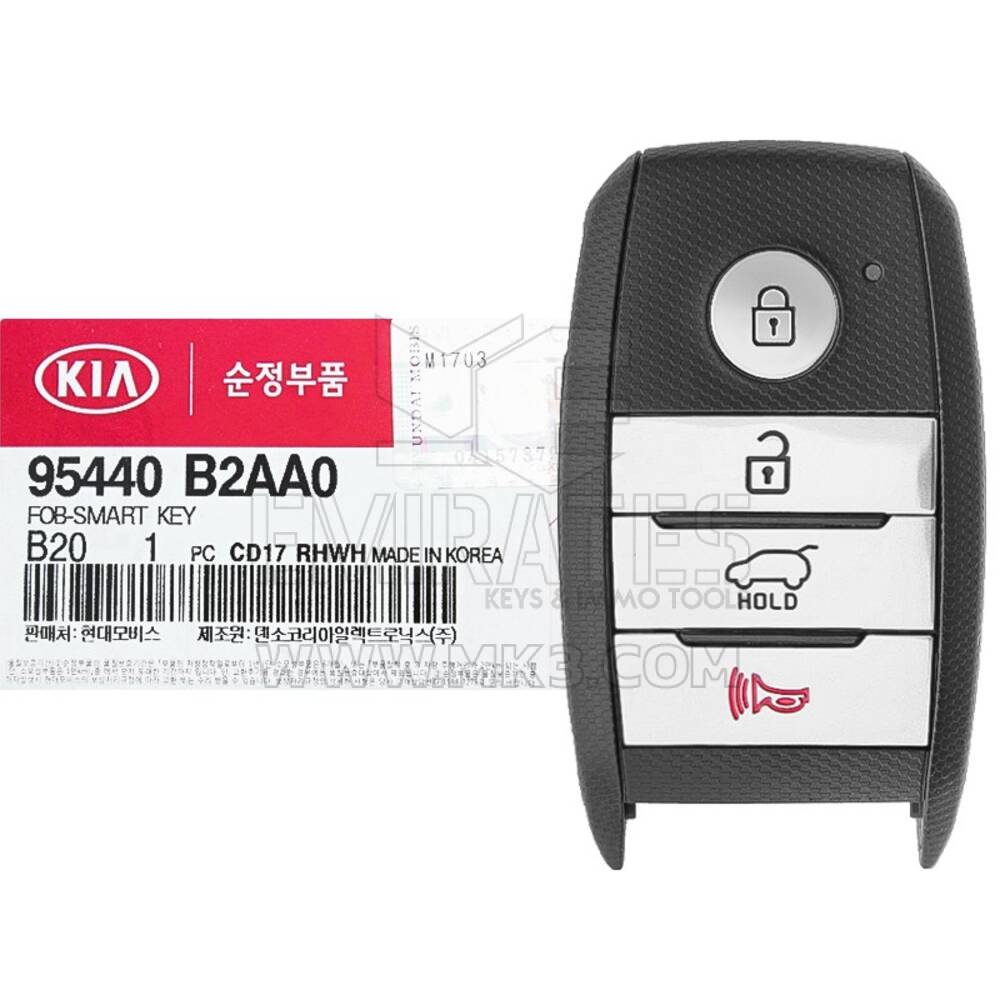 Brand NEW KIA Soul 2016-2017 Genuine/OEM Smart Remote Key 4 Buttons 433MHz 95440-B2AA0 95440B2AA0 / FCCID: CQOFN00100 | Emirates Keys