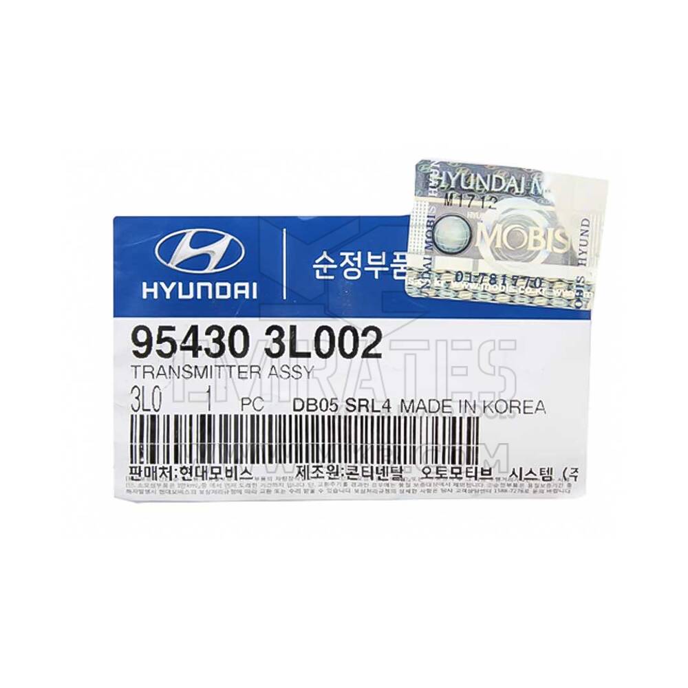Nuevo Hyundai Azera 2008 Genuine/OEM Medal Remote 4 Botones 447MHz 95430-3L002 954303L002 / FCCID: 5WY8417 | Claves de los Emiratos
