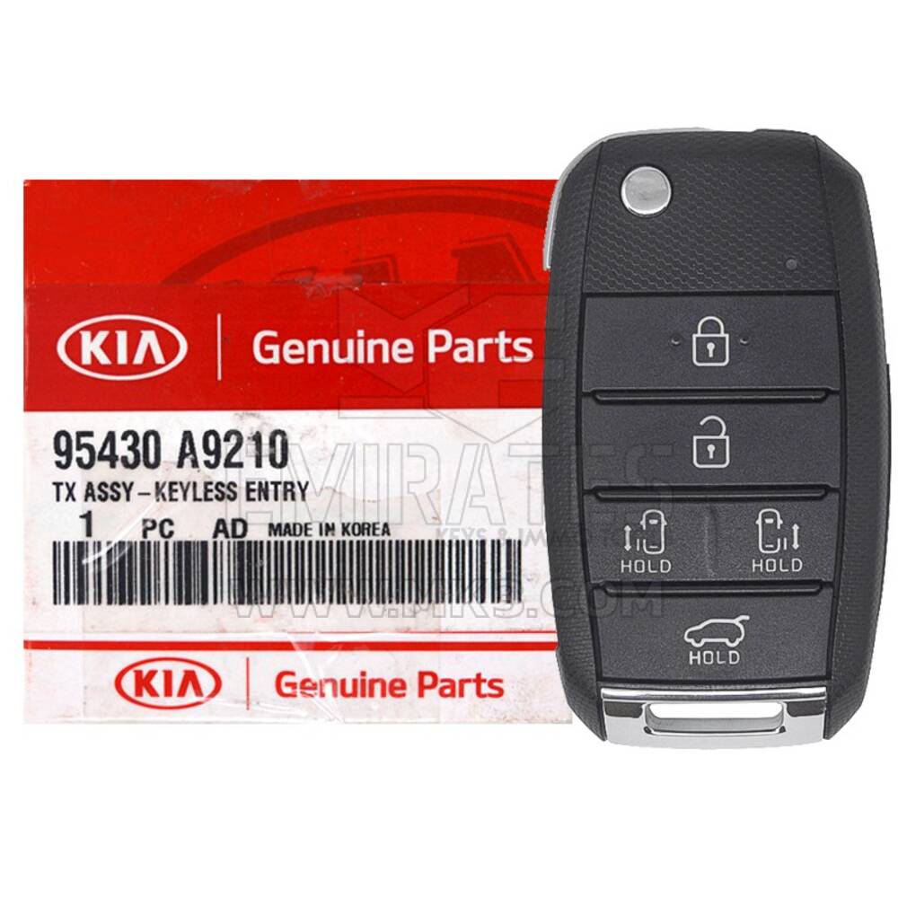 NEW KIA Carnival 2016-2017  Genuine/OEM Flip Remote Key 5 Buttons 433MHz 95430-A9210 95430A9210 / FCCID: RKE-4F20 | Emirates Keys