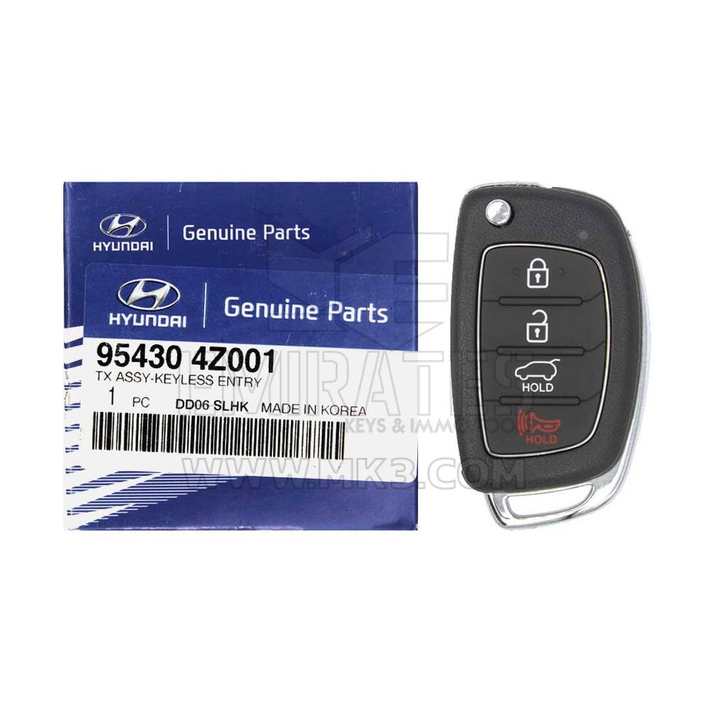 NOVO Hyundai Santa Fe 2014 Genuine/OEM Flip Remote Key 4 Buttons 315MHz 4D Transponder 95430-4Z001 954304Z001, FCCID: TQ8-RKE-3F04 | Chaves dos Emirados