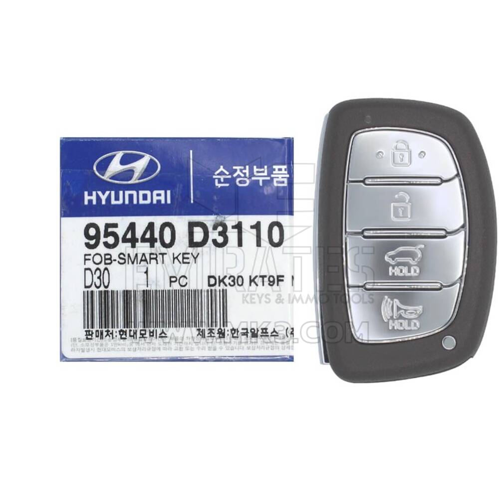 Nouvelle clé à distance intelligente Hyundai Tucson 2018 authentique/OEM 4 boutons 433 MHz HITAG 3 transpondeur 95440-D3110 95440D3110/FCCID : TQ8-FOB-4F11 | Clés Emirates