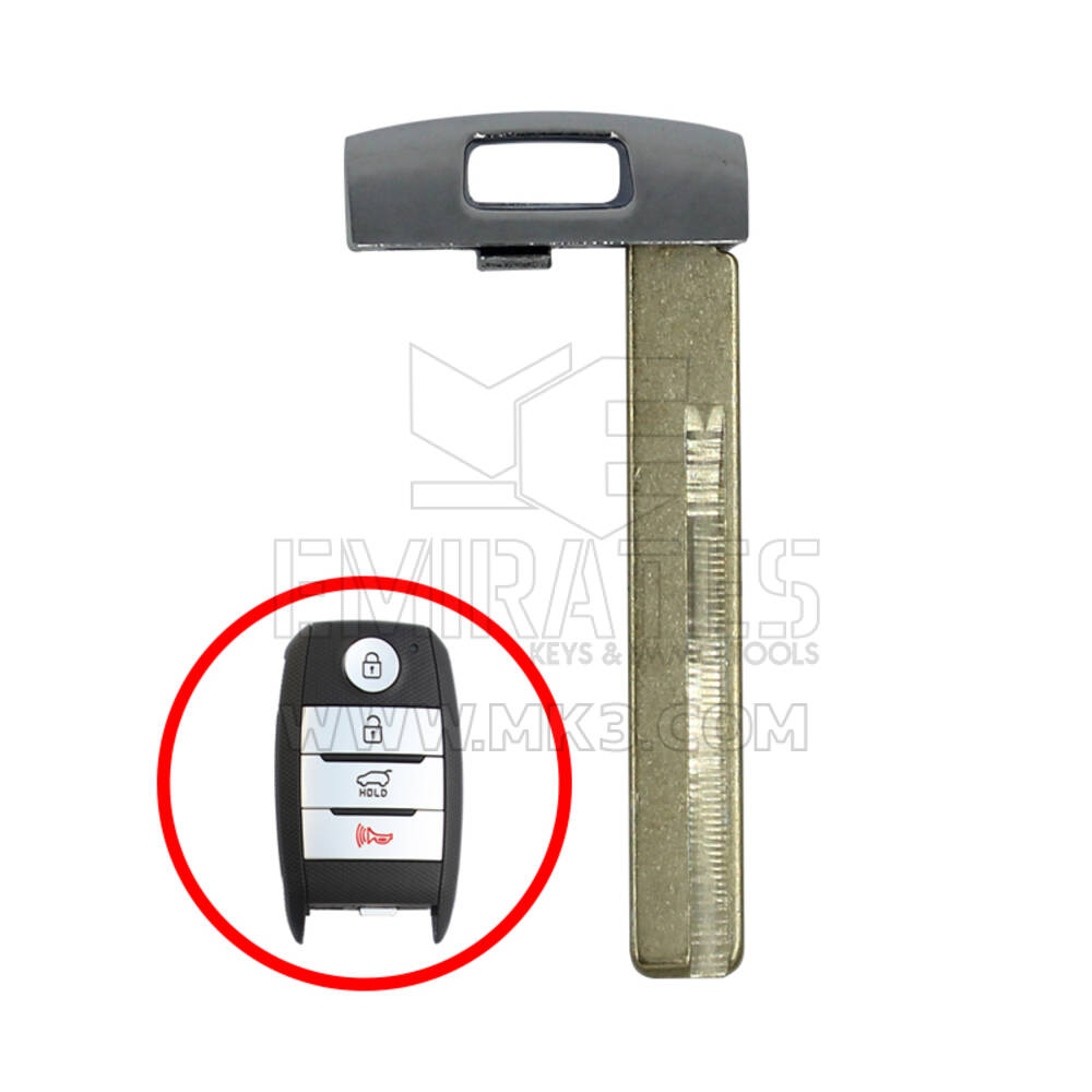 Hoja de emergencia para llave inteligente KIA Sorento 2016 HYN17R