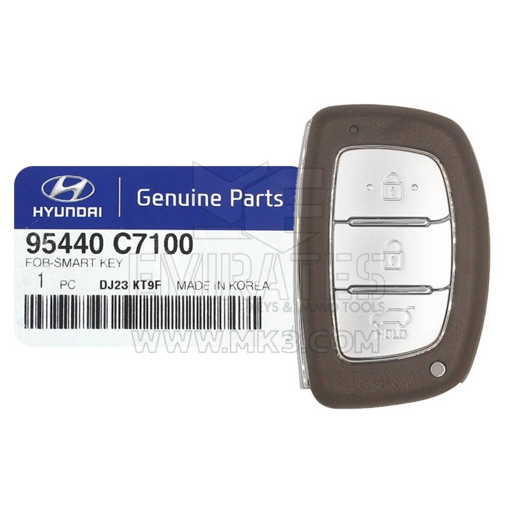 NOVO Hyundai I20 2016-2018 Genuine/OEM Smart Remote Key 3 Buttons 433MHz 95440-C7100 95440C7100 | Chaves dos Emirados