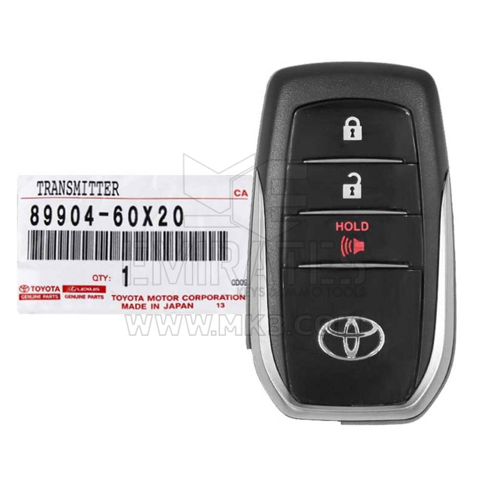 NOVO Toyota Land Cruiser 2020-2021 Genuíno/OEM Smart Key 3 Botões 315MHz 89904-60X20 8990460X20 / FCCID: HYQ14BB | Chaves dos Emirados