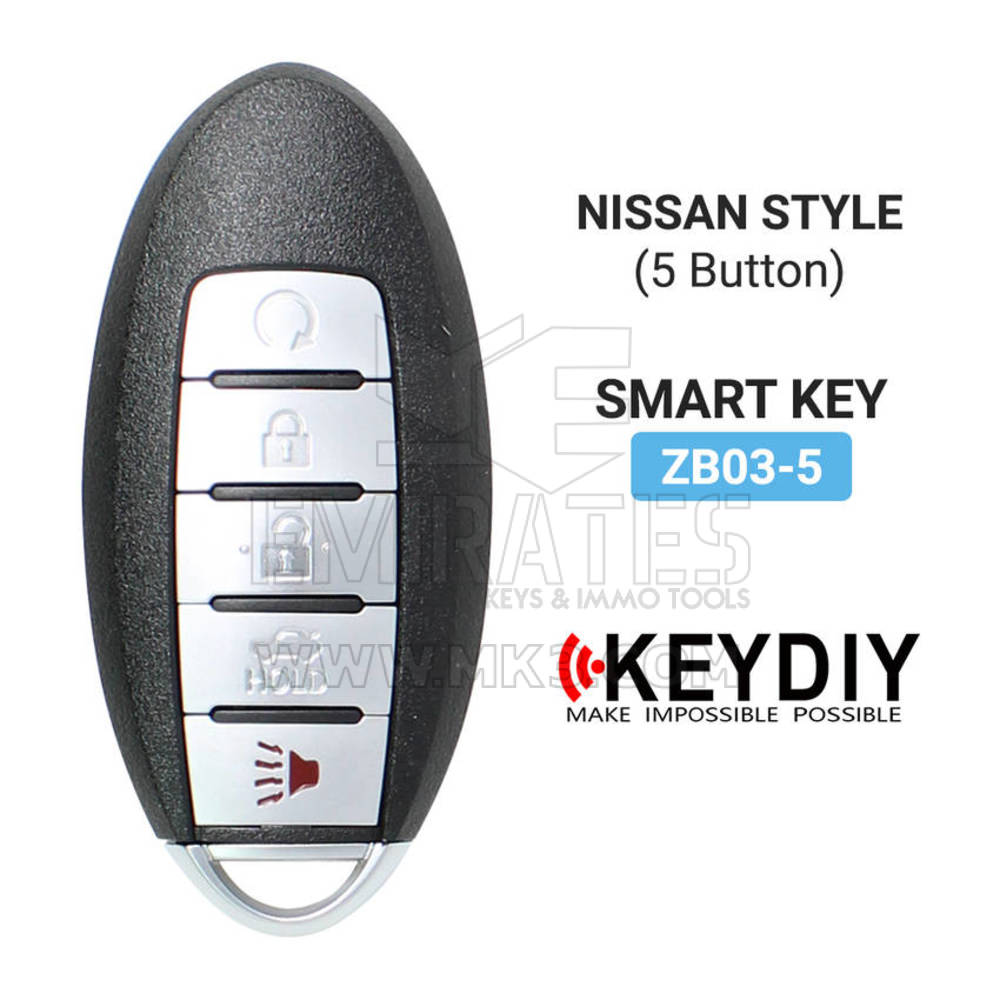 Clé à distance intelligente universelle Keydiy KD 4 + 1 boutons Nissan Type ZB03-5 - MK16305 - f-3