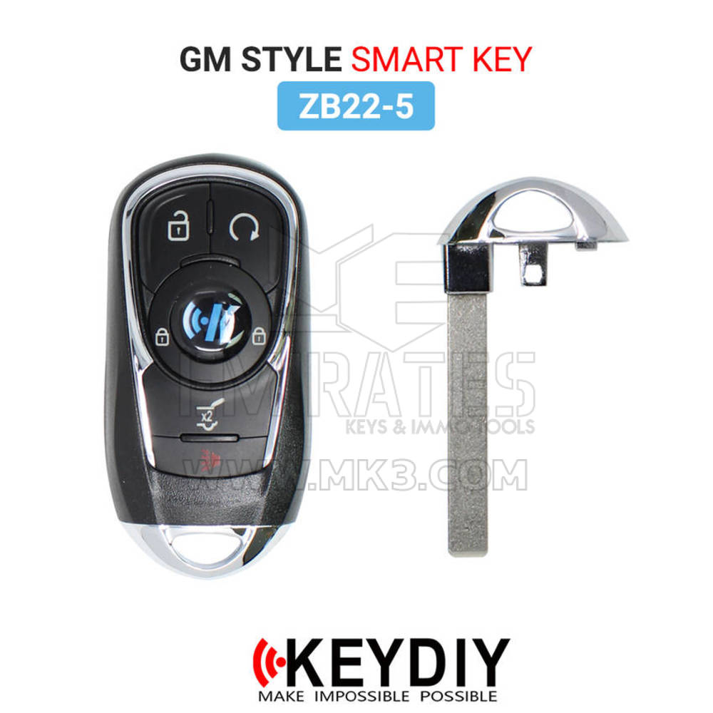 Keydiy KD-Universal Smart Remote Key Buick Type ZB22-5 يعمل مع KeyDiy KD-X2 Remote Maker و Cloner و KD900 | الإمارات للمفاتيح