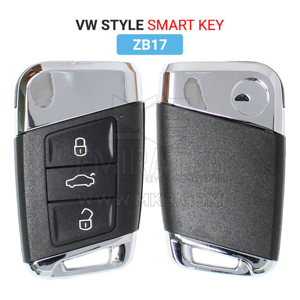 Keydiy KD Universal Smart Remote Key 3 Buttons VW Type ZB17 Work With KeyDiy KD-X2 Remote Maker and Cloner | Emirates Keys