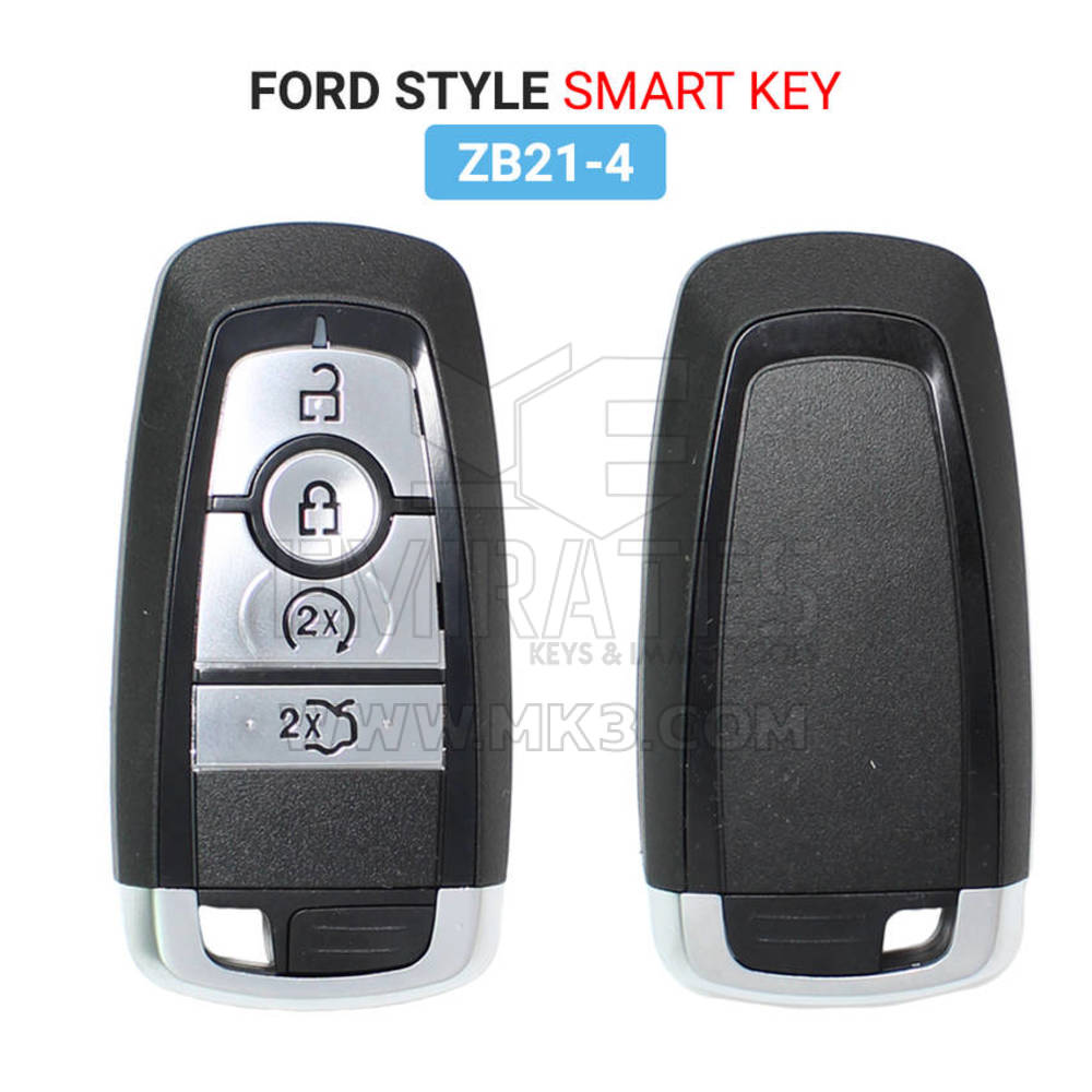 Keydiy KD Universal Smart Remote Key 4 Pulsanti Ford Tipo ZB21-4 Funziona con KeyDiy KD-X2 Remote Maker e Cloner | Chiavi degli Emirati