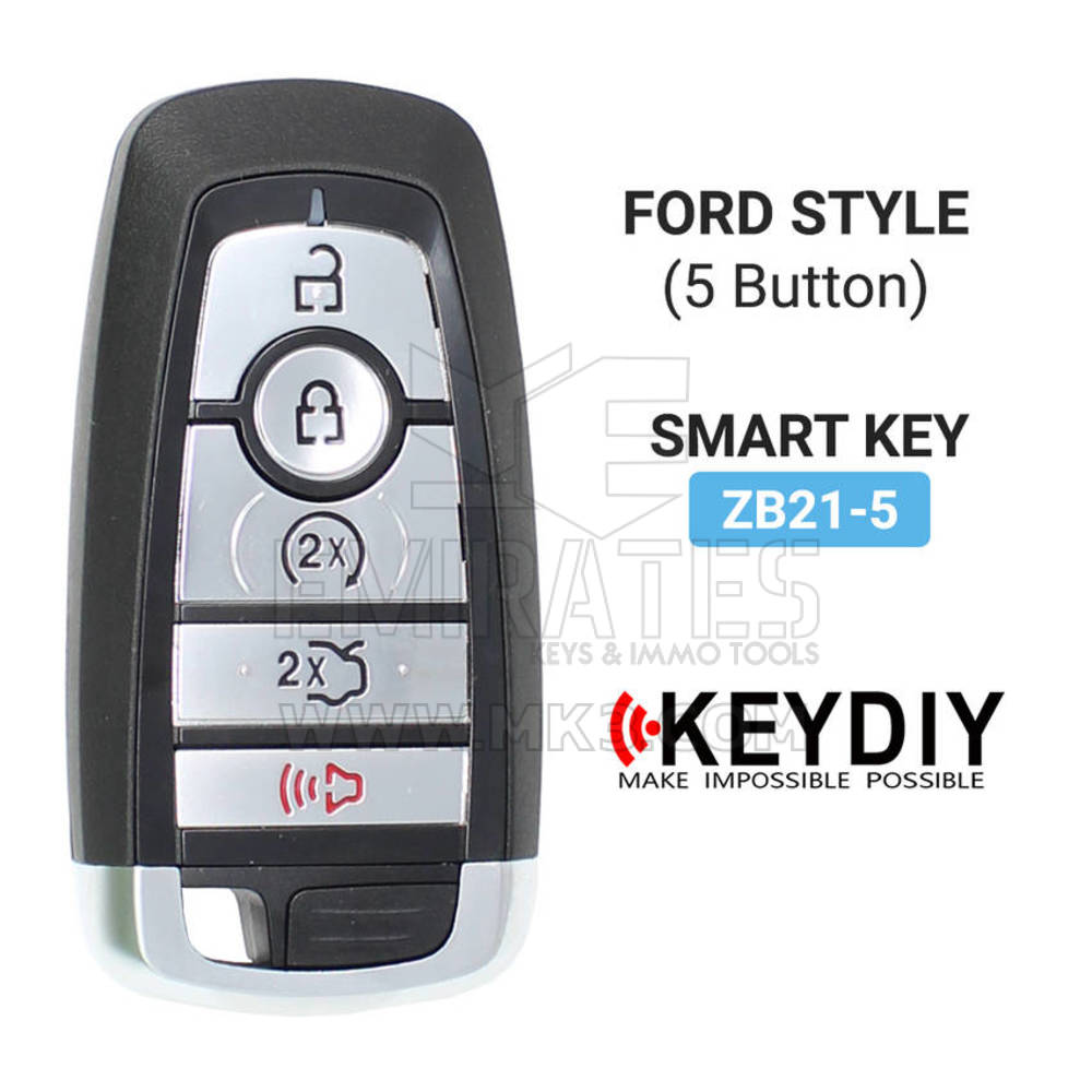 Keydiy KD Evrensel Akıllı Uzaktan Kumanda Anahtarı 4+1 Buton Ford Tipi ZB21-5 - MK16325 - f-3