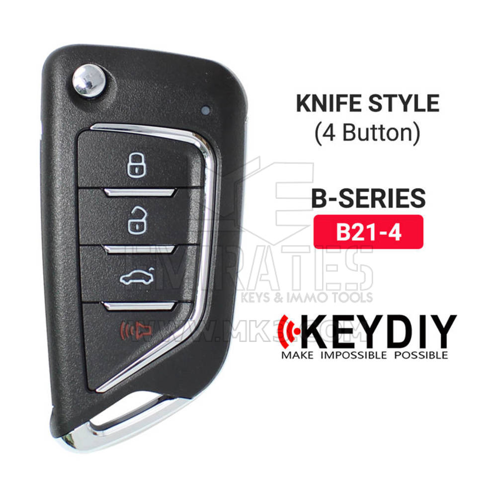 KeyDiy KD Üniversal Çevirmeli Kumanda Anahtarı 3+1 Butonlu Bıçak Tipi B21-4 - MK16326 - f-2