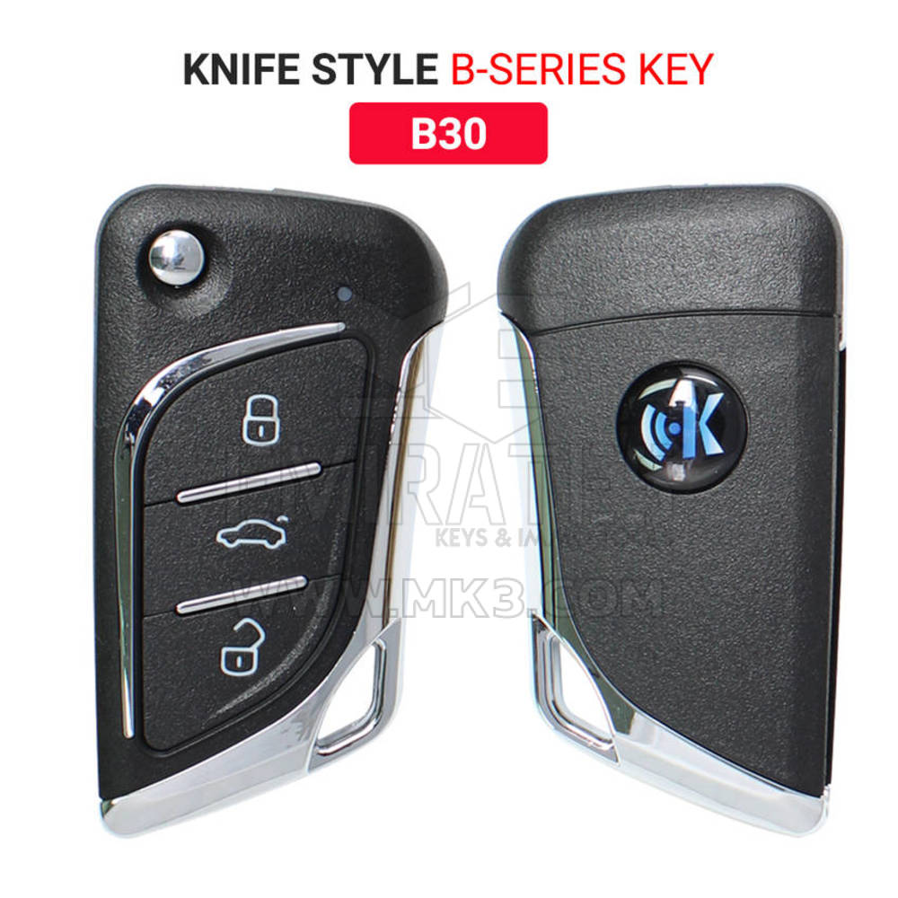 KeyDiy KD Universal Flip Remote Key 3 boutons de style couteau Cadillac Type B30 Fonctionne avec KD900 et KeyDiy KD-X2 Remote Maker and Cloner | Clés Emirates