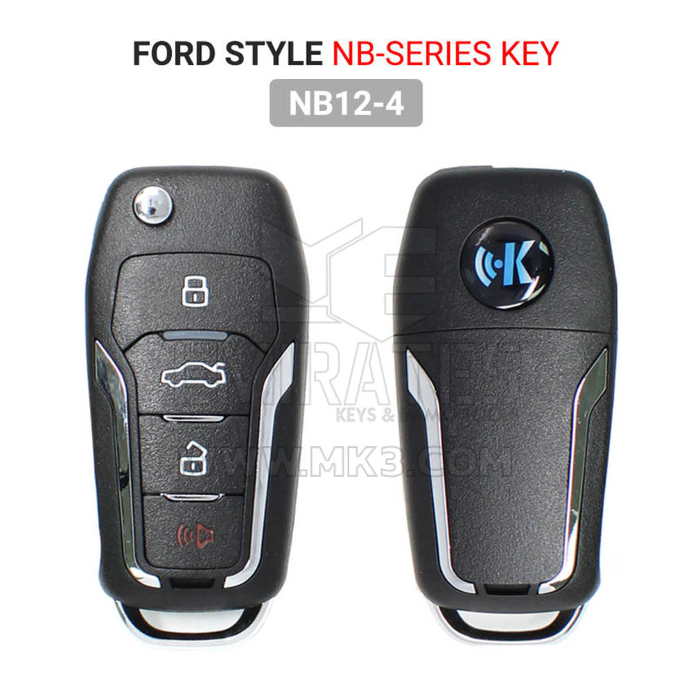 Novo KeyDiy KD Universal Flip Remote Key 3+1 Botões Ford Tipo NB12-4 Trabalho com KeyDiy KD-X2 Remote Maker e Cloner | Chaves dos Emirados