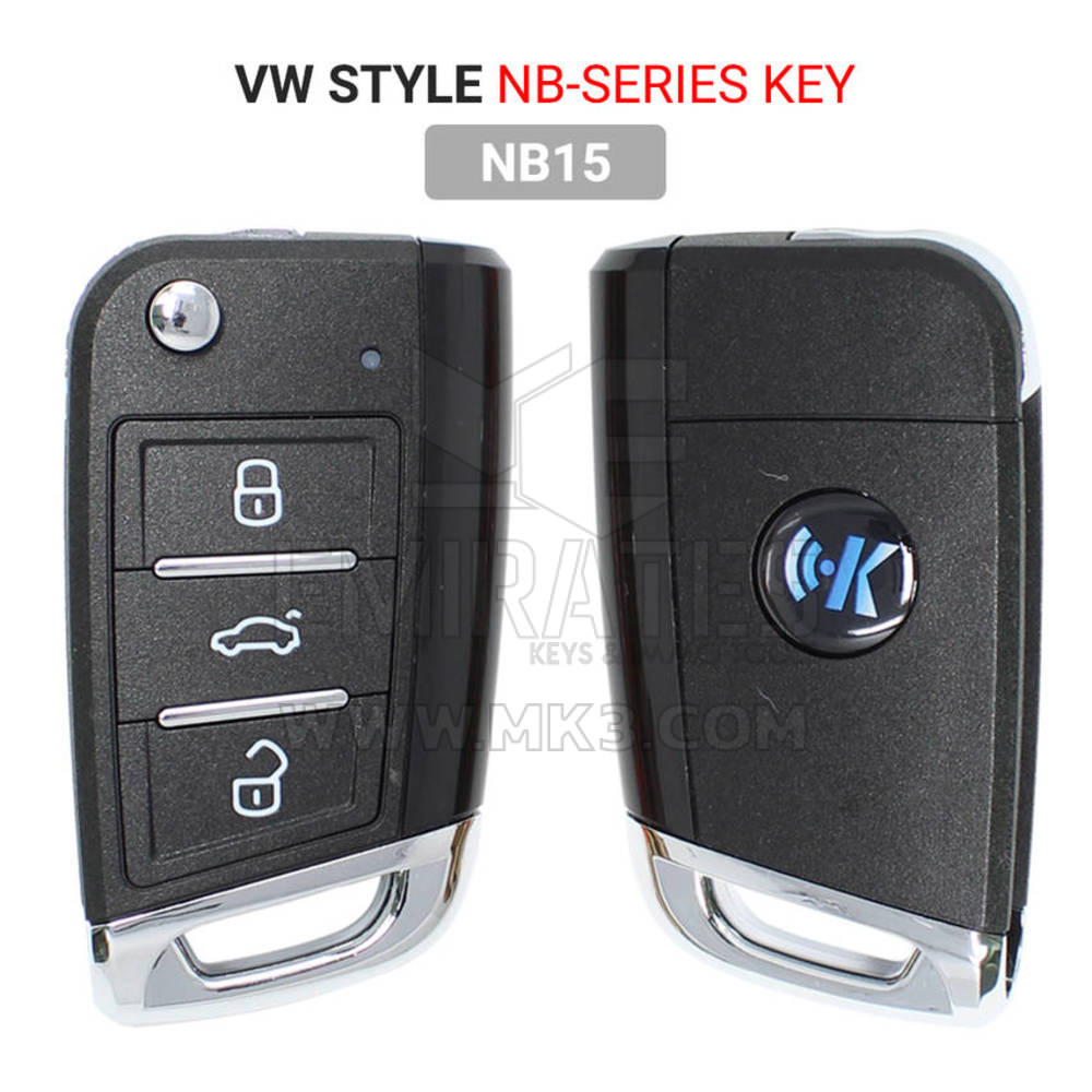 ريموت كي دي يونيفرسال سمارت 3 ازرار شكل VW MQB NB15 يعمل مع جهاز كي دي اكس 2 الناسخ والمبرمج  | الإمارات للمفاتيح