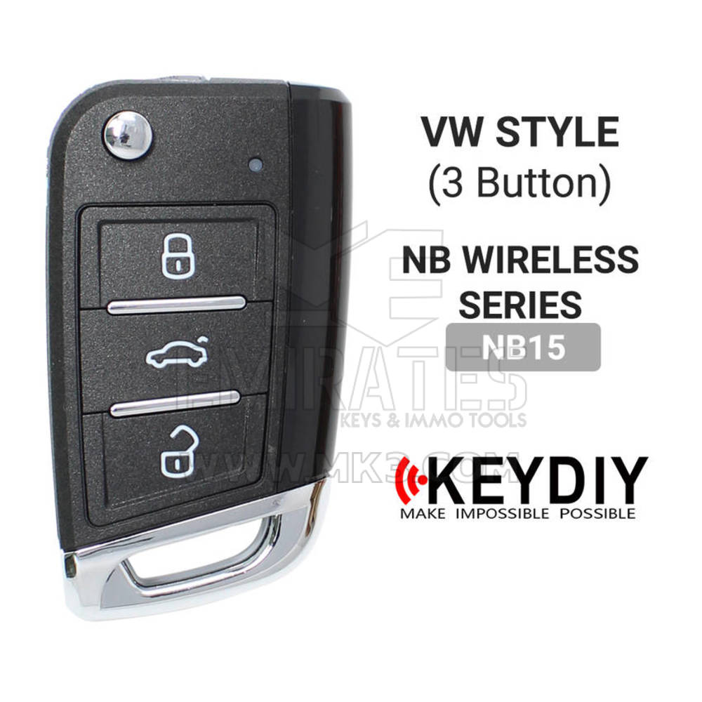 KeyDiy KD Chiave telecomando universale flip3pulsanti VW MQB tipo NB15 - MK16333 - f-2