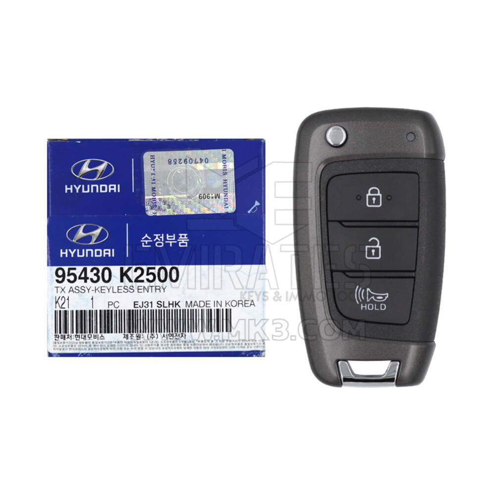 Clé télécommande pliable Hyundai Venue 2020 authentique/OEM, 3 boutons, 433MHz, 95430-K2500 95430K2500/FCCID: SY5FD1GRGE03 | Clés des Émirats