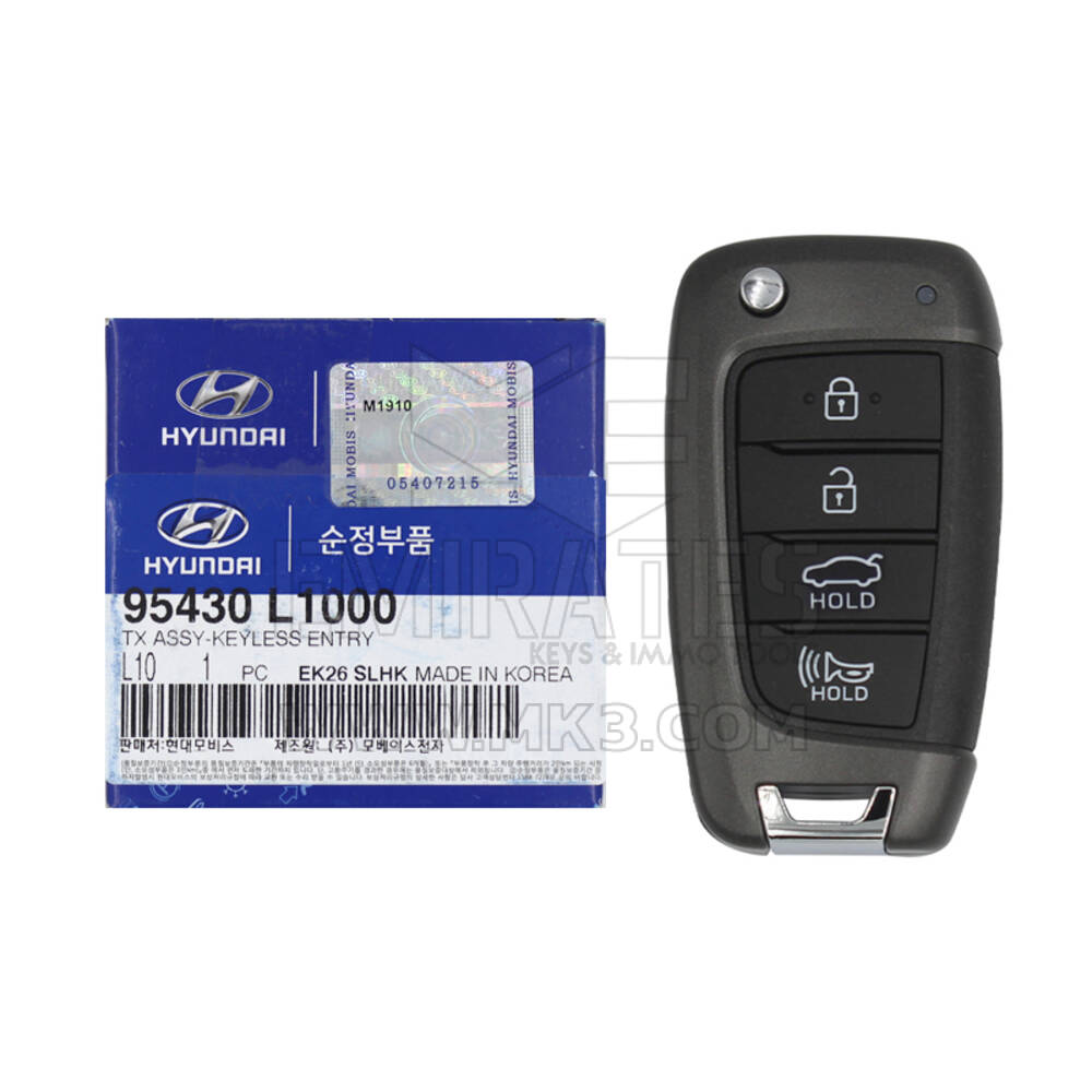 Hyundai Sonata 2020-2021 Genuine / OEM Flip Remote Key 4 أزرار 433 ميجا هرتز 95430-L1000 95430L1000 ، FCCID: TQ8-RKE-4F40 | الإمارات للمفاتيح