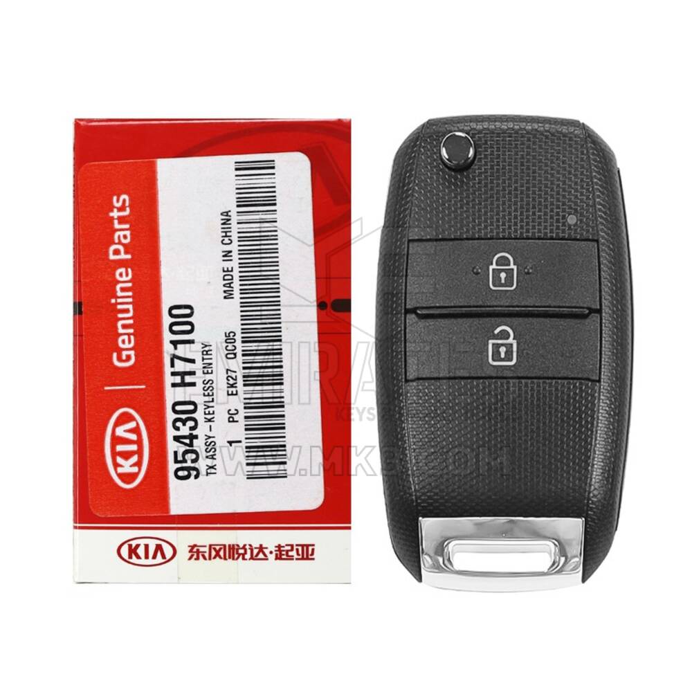 NOVO KIA Pegas Soluto 2020 Genuine/OEM Flip Remote Key 2 Buttons 433MHz 95430-H7100 95430H7100 / FCCID: SYEC2TX1708 | Chaves dos Emirados