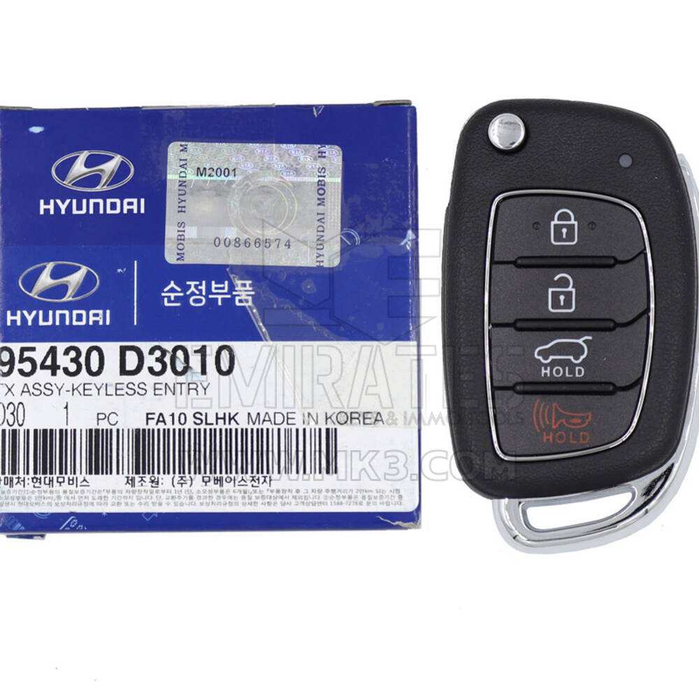 Hyundai Tucson 2016-2019 Genuine / OEM Flip Remote Key 4 أزرار 433 ميجا هرتز 95430-D3010 95430D3010 ، FCCID: TQ8-RKE-4F25 | الإمارات للمفاتيح