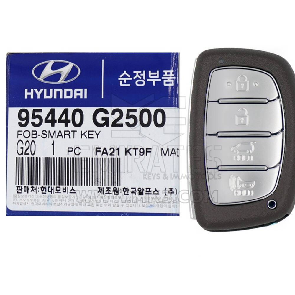 NOVO Hyundai Ioniq 2020 Genuine/OEM Smart Remote Key 4 Buttons 433MHz 95440-G2500 95440G2500 / FCCID: TQ8-FOB-4F11 | Chaves dos Emirados