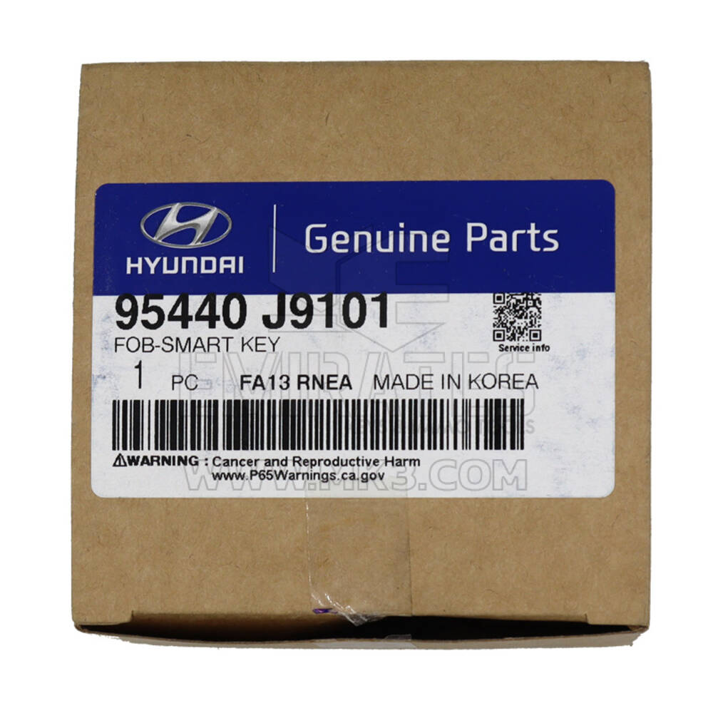 New Hyundai Kona 2020 Genuine / OEM Smart Remote Key 3 Buttons 433MHz OEM Part Number: 95440-J9101 / 95440J9101 / FCC ID: TQ8-FOB-4F19 | Emirates Keys