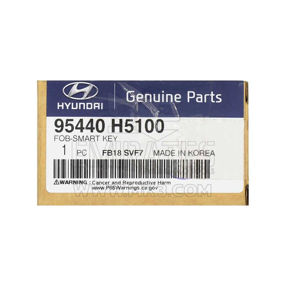 New Hyundai Accent 2020 Genuine/OEM Smart Remote Key 4 Buttons Auto Start Type 433MHz OEM Part Number: 95440-H5100 / 95440H5100 | Emirates Keys