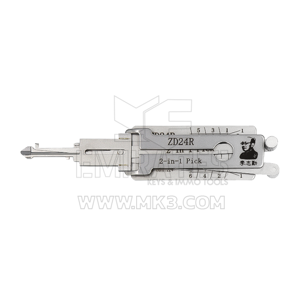 Ferramenta decodificador de palheta 2 em 1 original Lishi ZD24R-AG