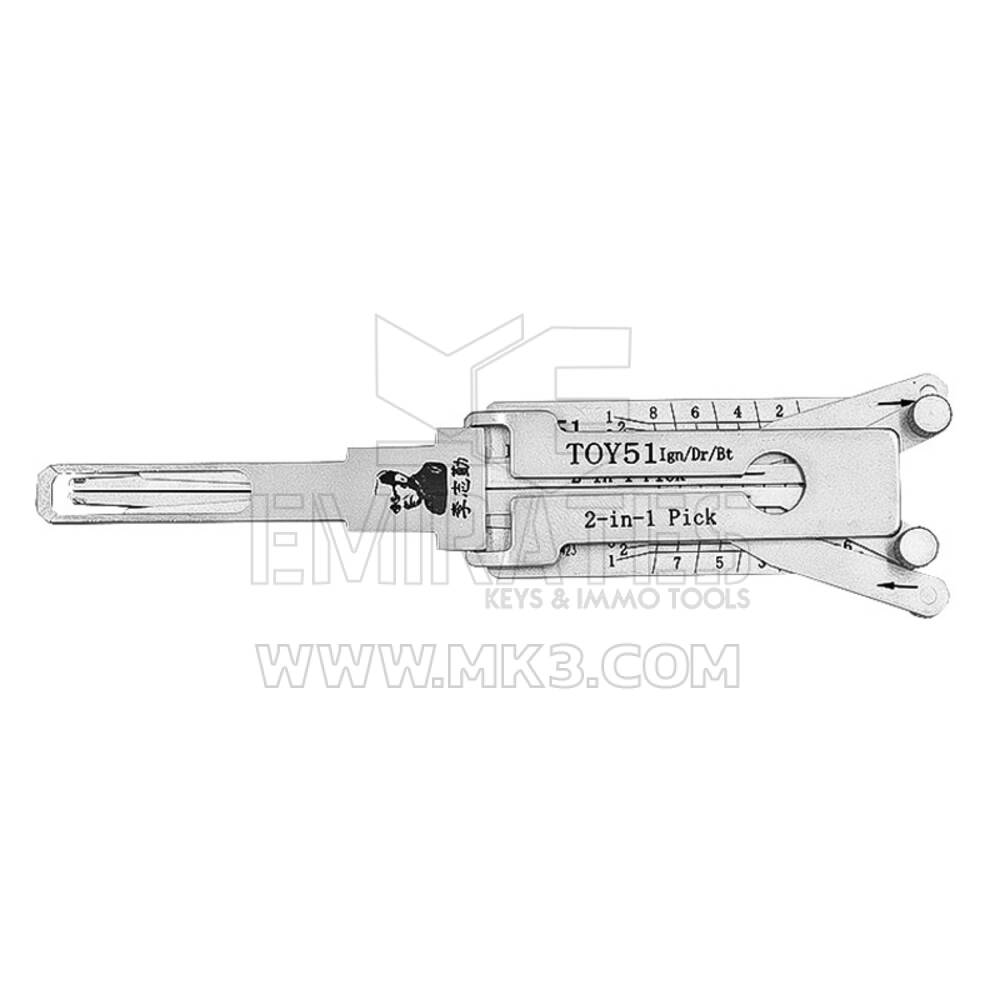 Originale Lishi 2-in-1 Pick Decoder Tool VA8/TOY51+AG 8 tagli su chiave VA vuota