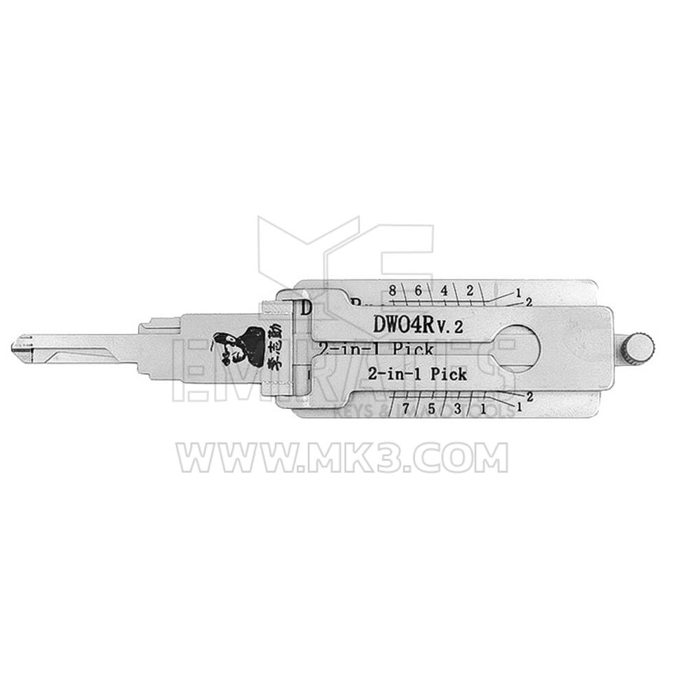 Strumento decodificatore plettro originale Lishi 2-in-1 DW04R-AG