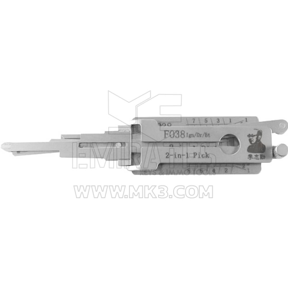 Ferramenta decodificadora de seleção Lishi 2 em 1 original FO38 + AG Ford 8-Cut