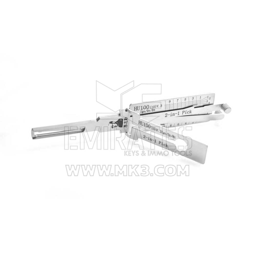 Outil de décodeur de sélection Lishi 2-en-1 d'origine HU100 + V3-AG 10 coupes | MK3