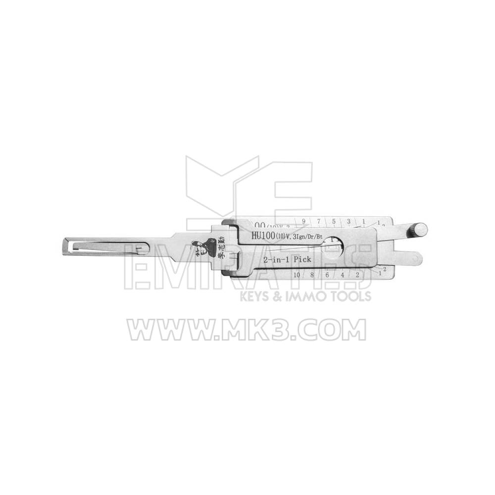 Herramienta decodificadora de selección original Lishi 2 en 1 HU100 + V3-AG 10 cortes