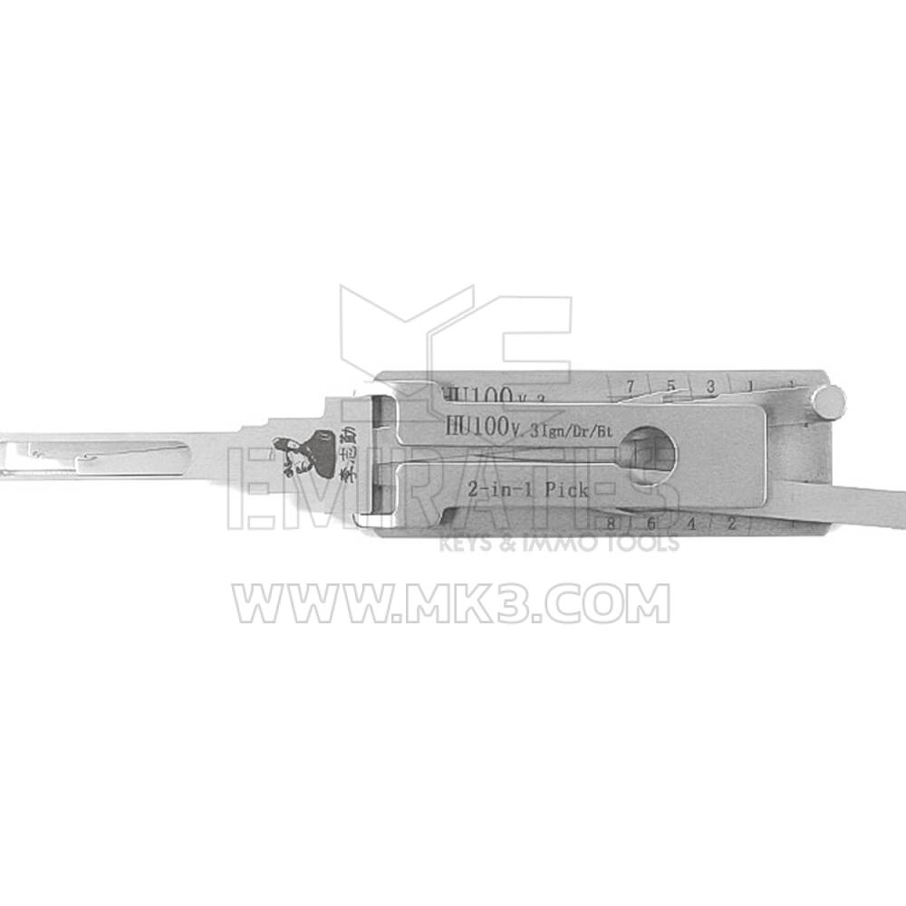 Ferramenta de decodificação original Lishi 2 em 1 HU100 + V3-AG (8 cortes)