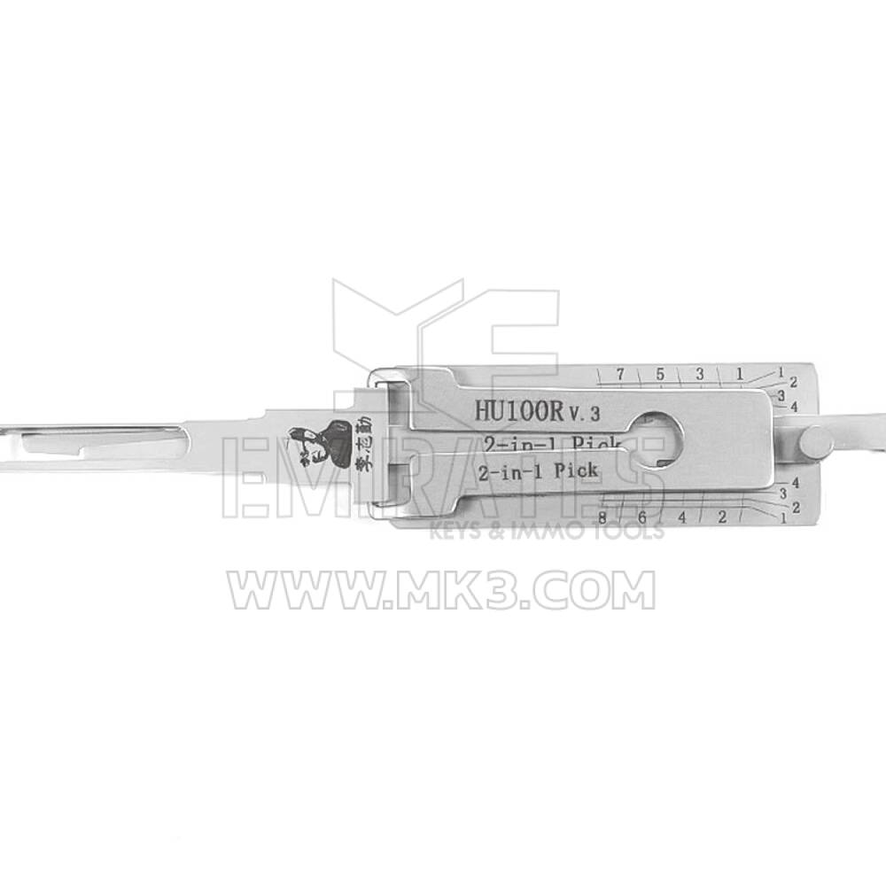 Outil de décodeur d'origine Lishi 2-en-1 Pick HU100R-V3-AG