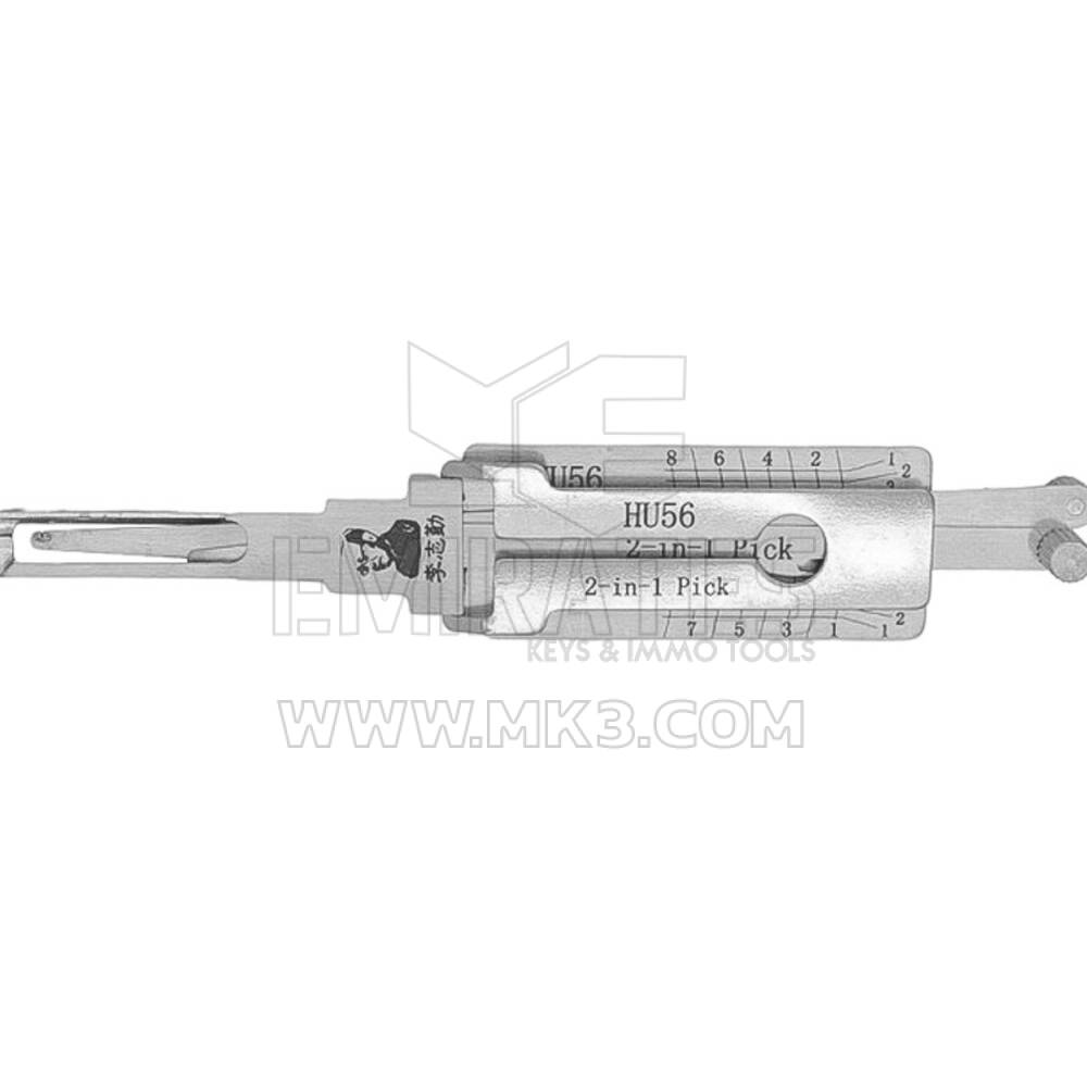 Herramienta decodificadora de púa 2 en 1 original Lishi HU56 Tipo Volvo de 2 pistas