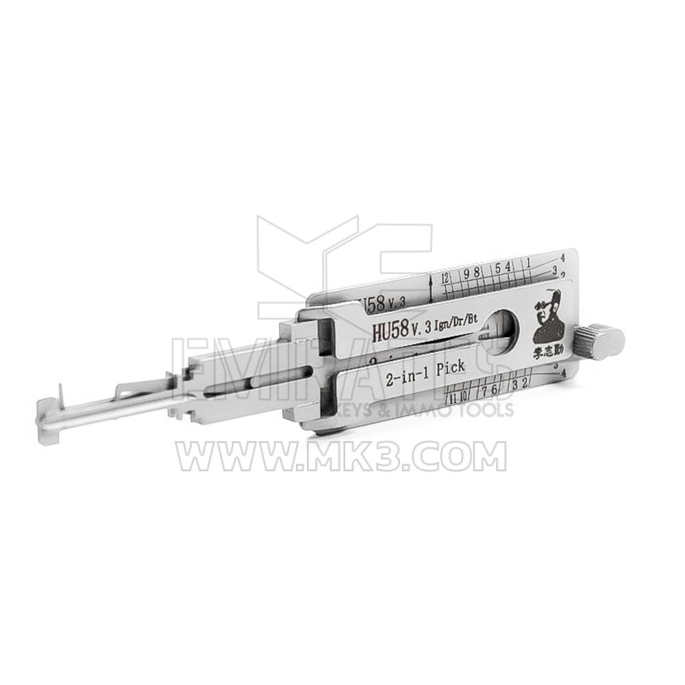 Herramienta decodificadora de púas 2 en 1 original Lishi HU58 + TL-AG | MK3