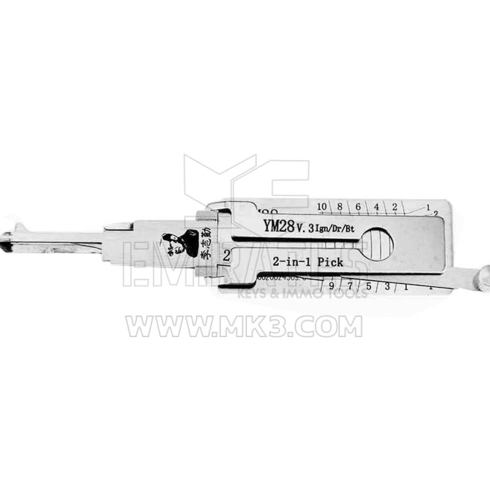 Outil de décodeur d'origine Lishi 2-en-1 Pick YM28+