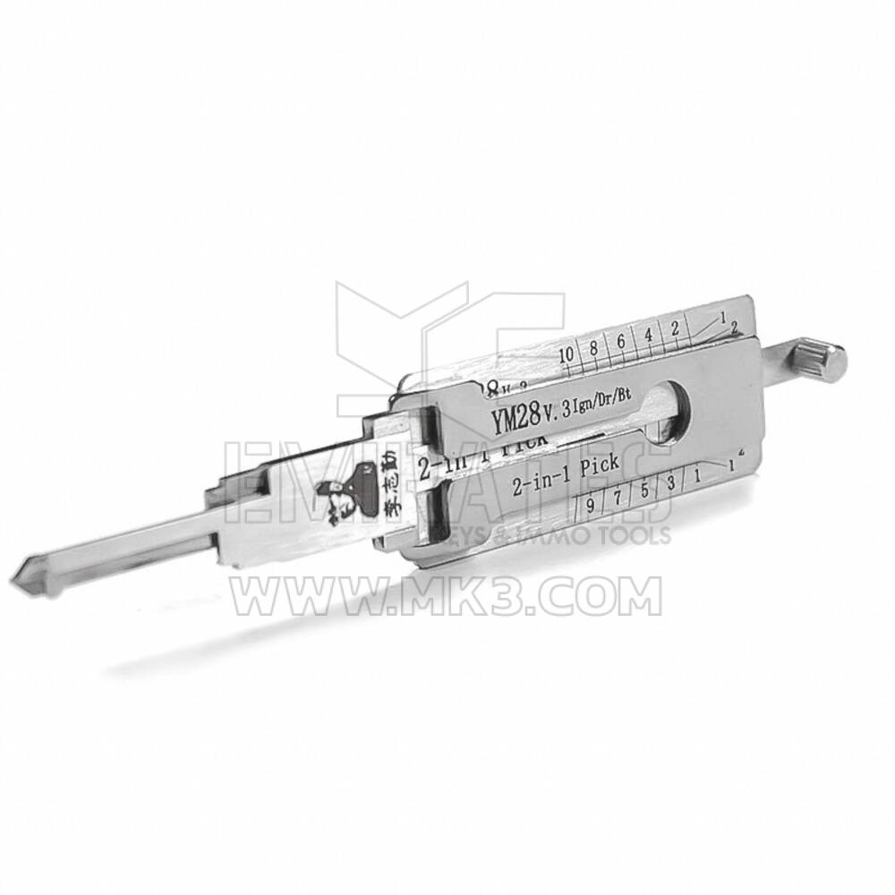 Ferramenta de decodificação de seleção Lishi 2 em 1 original YM28 + | MK3