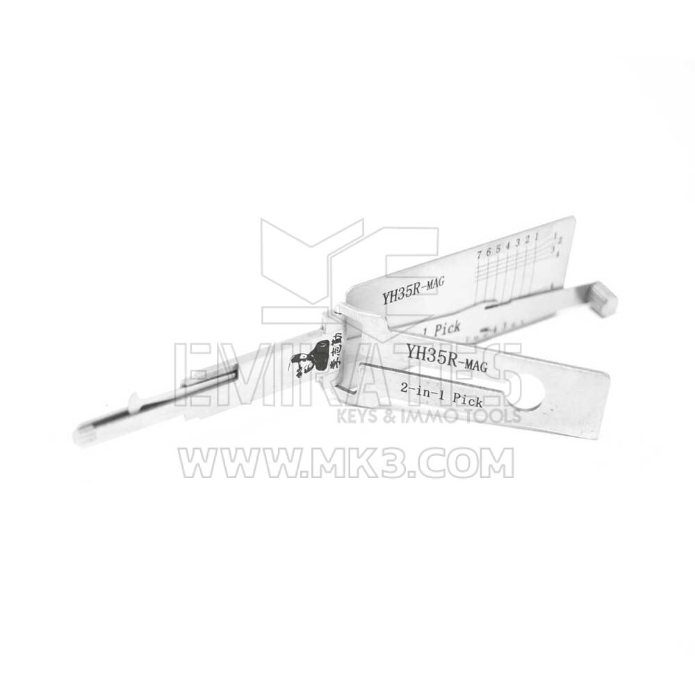 Ferramenta de decodificação original Lishi 2 em 1 YH35R + MAG EXENDED SHANK