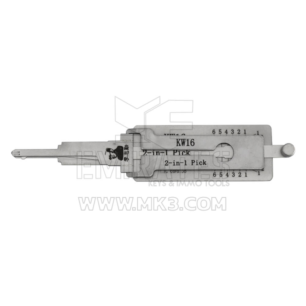 Originale Lishi 2-in-1 Pick Decoder Tool KW16-AG per moto Kawasaki Tipo antiriflesso