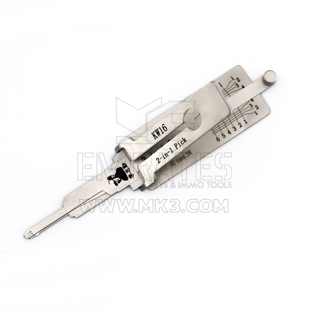 Ferramenta decodificador de palheta 2 em 1 original Lishi KW16-AG | MK3