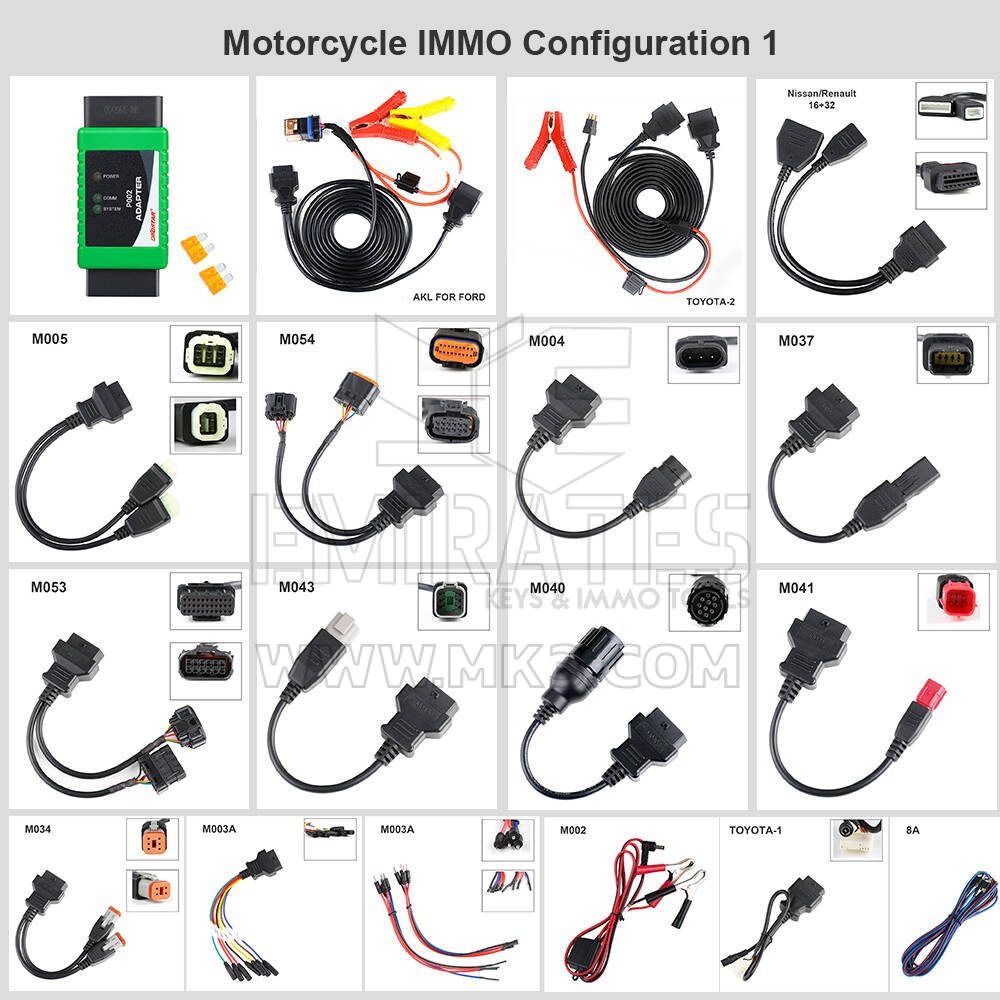 Configuración 1 de los kits de inmovilización OBDStar MOTO